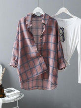 Casual Comfortable Simple Plaid Shirt Blouses
